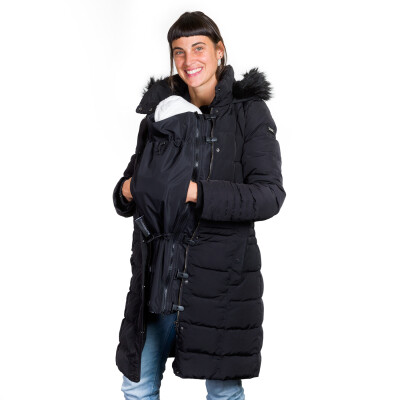 Jackenerweiterung mit Clips für JEDE Jacke passend, Set "1x Winter (gefüttert) + 1x Wind & Wetter" so wird aus Mamas oder Papas Jacke  mit dem "Cocoo.meTragecover*" eine Schwangerschaftsjacke oder eine Tragejacke*, schwarz