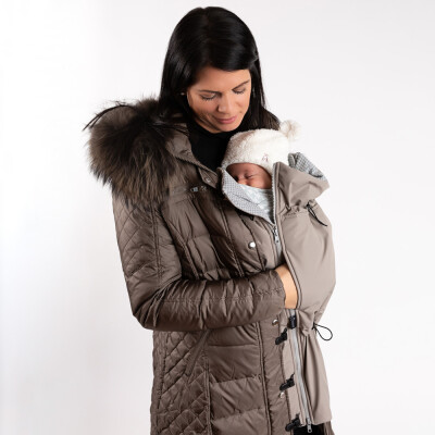 Jackenerweiterung "taupe" mit Clips für JEDE Jacke passend, Set  "Cocoo.meTragecover*"